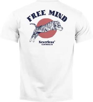 Neverless Print-Shirt Herren T-Shirt Backprint Tiger