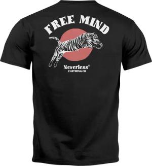 Neverless Print-Shirt Herren T-Shirt Backprint Tiger