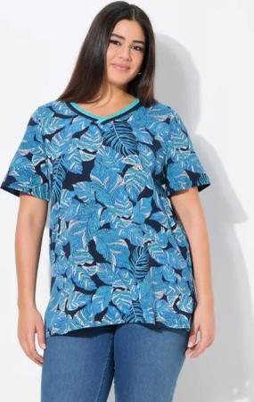 Ulla Popken T-Shirt T-Shirt Blätter A-Linie