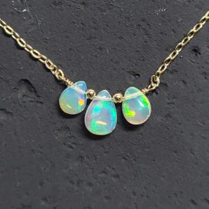 GOLDEN Choker Zierliche Opal Halskette, Opal