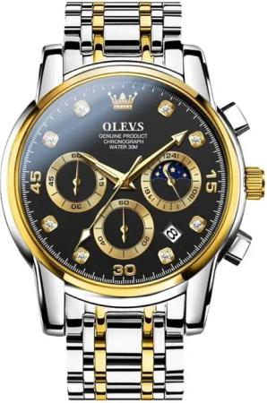 Tidy Quarzuhr Herrenuhr Bicolor Silber /Gold