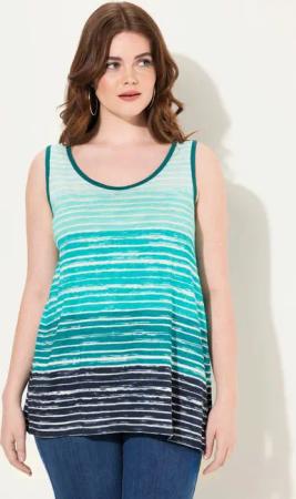 Ulla Popken Longtop Top Streifen-Verlauf A-Linie