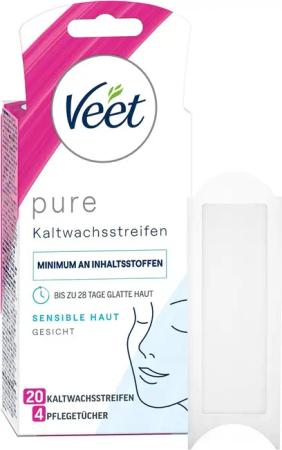 Veet Kaltwachsstreifen für Haarentfernung im Gesicht,