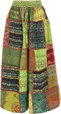 Guru-Shop Relaxhose Bequeme Palazzohose, weite Patchwork..