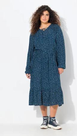 Ulla Popken Midikleid Midikleid Pünktchen A-Linie