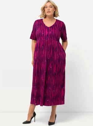 Ulla Popken Maxikleid Jerseykleid Batikmuster A-Linie