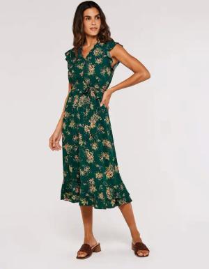 Apricot Midikleid Midikleid, (2-tlg., Stoffgürtel) mit