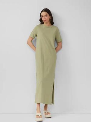 QS Maxikleid Langes Jerseykleid aus Baumwolle