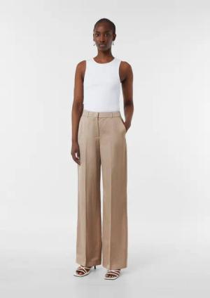 Comma Stoffhose Schimmernde Marlenehose aus Leinenmix
