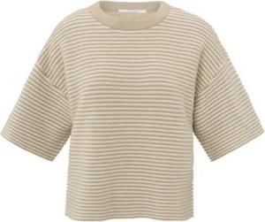 YAYA Rundhalspullover Gestreifter flauschiger Pullover mit