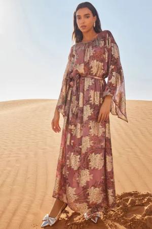 Next Partykleid Langärmeliges Metallic-Kleid für besondere