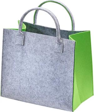 Kobolo Einkaufsshopper Filztasche hellgrau mit grünen