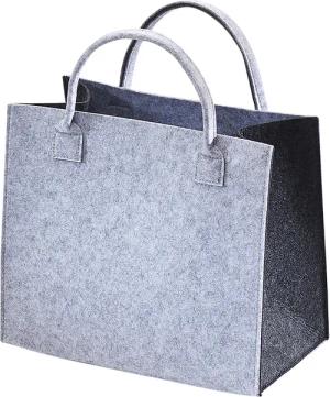 Kobolo Einkaufsshopper Filztasche hellgrau mit dunkelgrauen