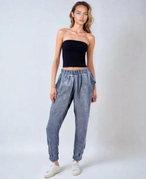 fashionshowcase Schlupfhose Schlupfhose Damen Musselin Hose