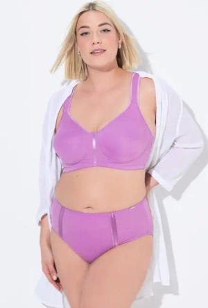 Ulla Popken Slip Midislip Mikrofaser Satinstreifen
