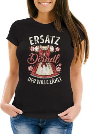 MoonWorks Print-Shirt Damen T-Shirt Trachtenshirt Ersatzdirndl