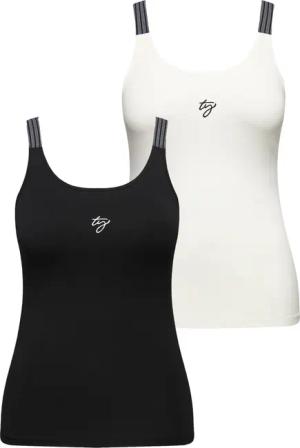 Ulla Popken Unterhemd Tops 2er-Pack gestreifte
