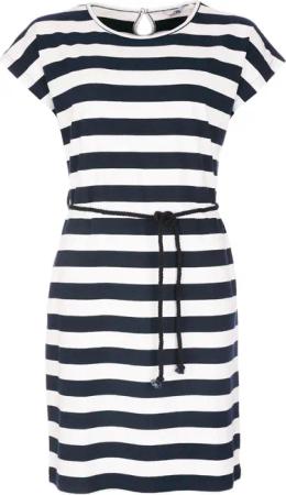 modAS Shirtkleid Damen Kurzarm-Kleid mit Blockstreifen