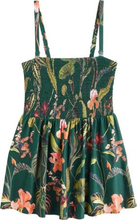 Next Badeanzug Formender, gesmokter Bandeau-Badeanzug mit