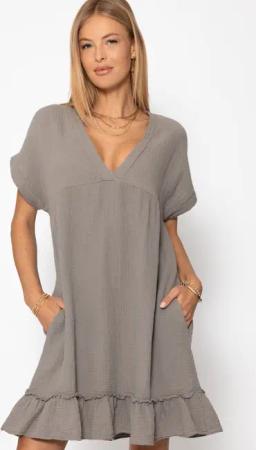 SASSYCLASSY Minikleid Musselin Kleid Damen Sommer