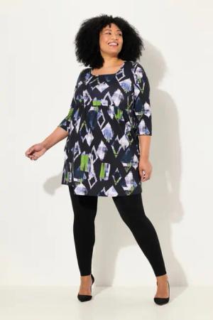 Ulla Popken Longshirt Longshirt A-Linie Carree-Ausschnitt