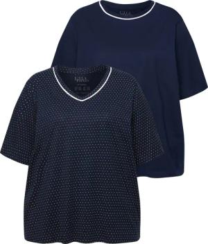 Ulla Popken Pyjama Pyjama-Shirts 2er-Pack Punkte/uni