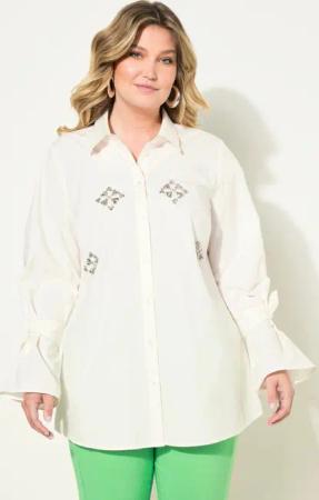 MIAMODA Hemdbluse Bluse A-Line Ziersteinchen