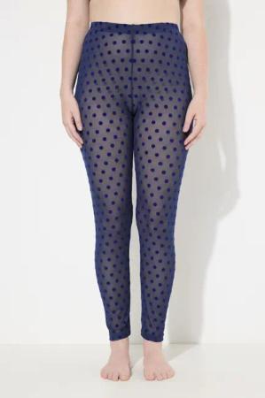 Ulla Popken Feinstrumpfhose Strumpf-Leggings Mesh Flock-Punkte