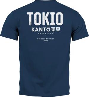 Neverless Print-Shirt Herren T-Shirt Backprint Tokyo