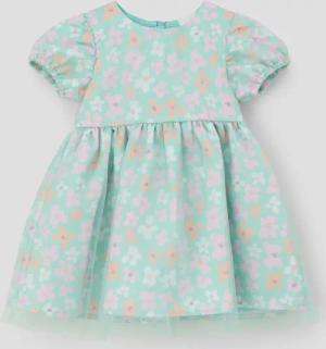 s.Oliver Jerseykleid Rüschenkleid mit All-over-Print Raffung