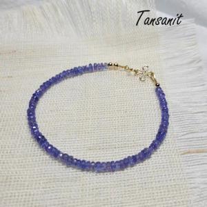 GOLDEN Armband Tansanit Edelstein Armband, 14K