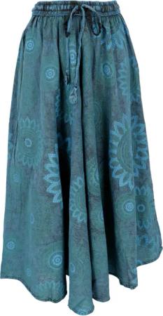 Guru-Shop Minirock Langer Boho Rock, stonewash