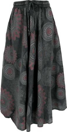 Guru-Shop Minirock Langer Boho Rock, stonewash