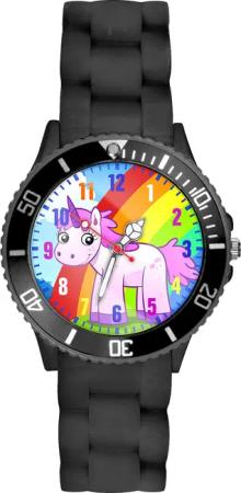 Taffstyle Quarzuhr Kinder Armbanduhr Silikon Einhorn