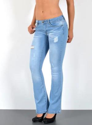 ESRA Bootcut-Jeans Damen Schlaghose Bootcut Jeans