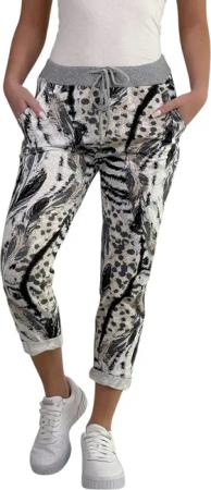 Mississhop Chinohose Damen Hose Blumen Jogginghose