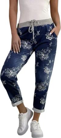 Mississhop Chinohose Damen Hose Blumen Jogginghose