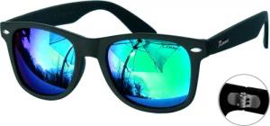 Rennec Sonnenbrille (Retro Markenbrille Schwarz Matt