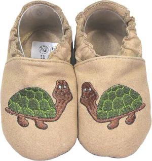 HOBEA-Germany Krabbelschuhe RecyStep Schildkröte beige Krabbelschuh