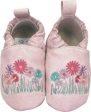 HOBEA-Germany Kinderschuhe RecyStep Blumen rosa Krabbelschuh