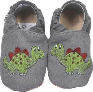 HOBEA-Germany Krabbelschuhe RecyStep Dino grau Krabbelschuh