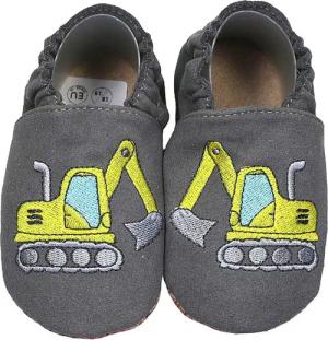 HOBEA-Germany Krabbelschuhe RecyStep Bagger grau Krabbelschuh