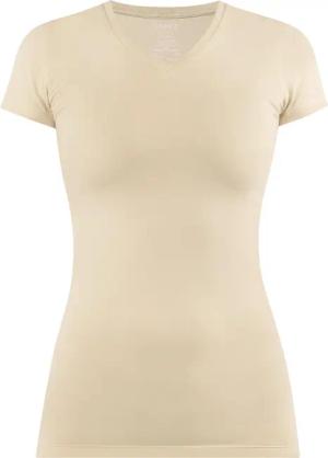 normani Kurzarmshirt Figurbetontes T-Shirt mit V-Ausschnitt