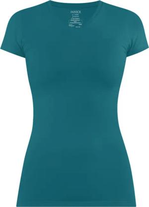 normani Kurzarmshirt Figurbetontes T-Shirt mit V-Ausschnitt