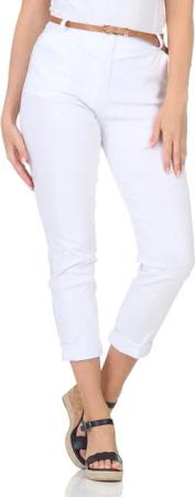 simaranda Chinohose Damen Hose Gürtel 1028