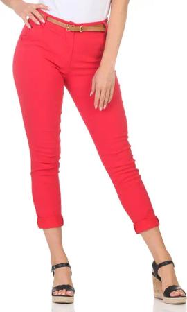 simaranda Chinohose Damen Hose Gürtel 1028