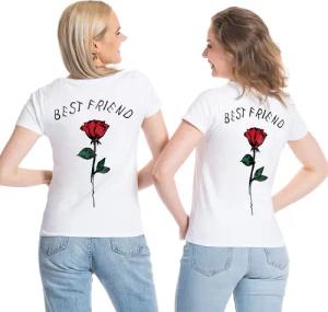 Couples Shop T-Shirt Best Friends Rose