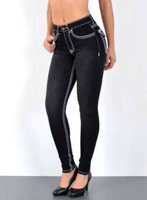 ESRA Skinny-fit-Jeans Jeans Damen Skinny Hose