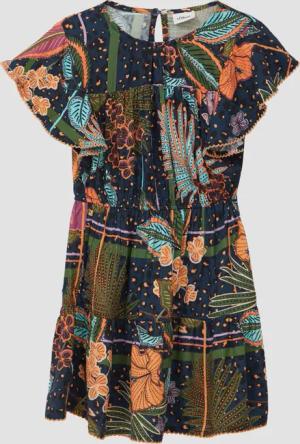 s.Oliver Minikleid Gemustertes Kleid aus satinierter