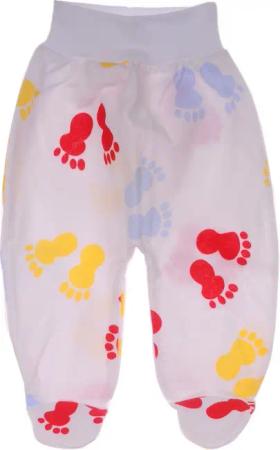 Schlupfhose Baby Hose mit Füße gemustert